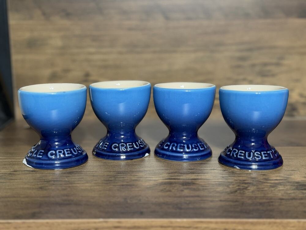 LE CREUSET Footed Egg Cup Azure Blue- Set 4